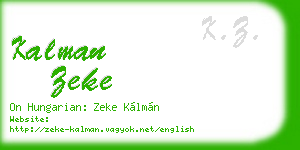kalman zeke business card